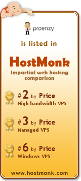 Proenzy is listed in HostMonk (www.hostmonk.com)