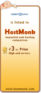 HostICan is listed in HostMonk (www.hostmonk.com)