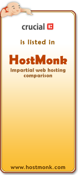 Crucial Web Hosting is listed in HostMonk (www.hostmonk.com)